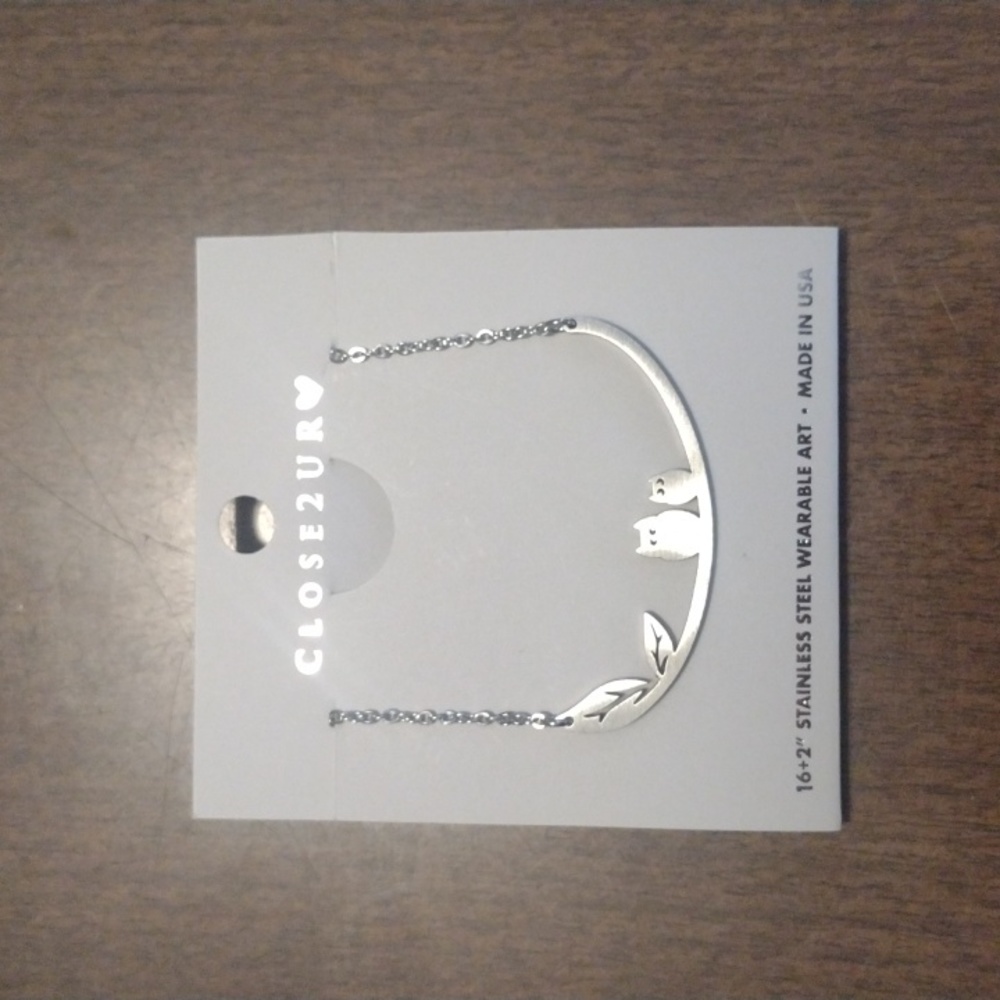 NWT CLOSE2UR🤍 stainless steel owl necklace